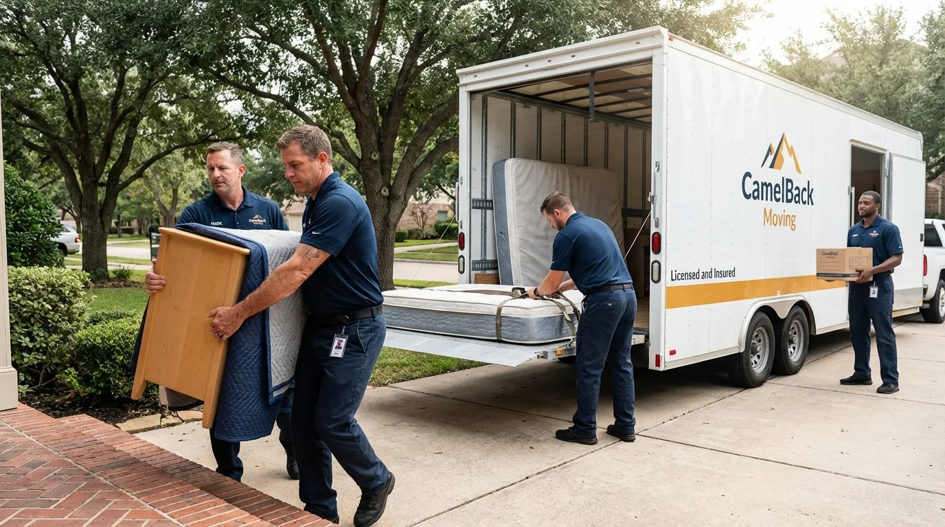 Crew loading residential truck for cross-state move from Nolensville, TN