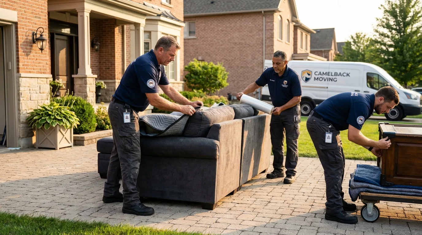 Large estate moving crew wrapping furniture in Nolensville, TN