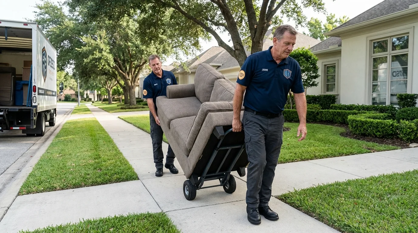 Local residential moving crew loading furniture in Nolensville, TN