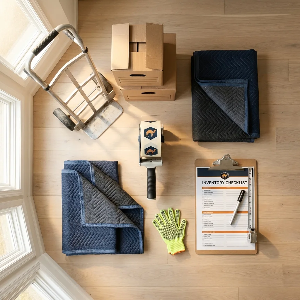 Professional moving supplies and packing materials layout for Nolensville residential relocations